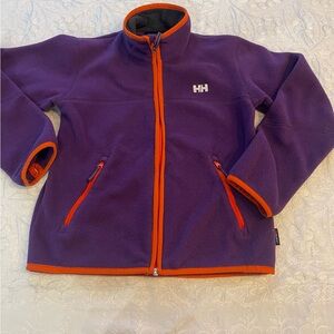 VGUC Helly Hansen Purple Full Zip Fleece Jacket with Orange Trim Sz 10 (140)